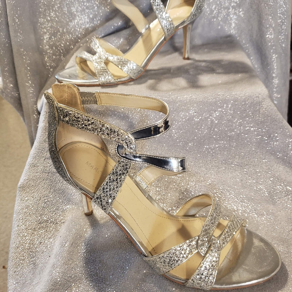 Silver women high heels